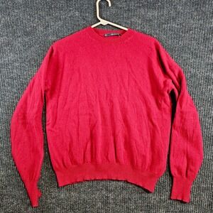 Sfera Collection Mens Dark Red Cashmere Crewneck Sweater Long Sleeve Size M prep